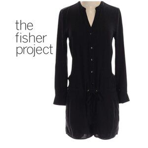The Fisher Project 100% Silk Romper Black Size Large